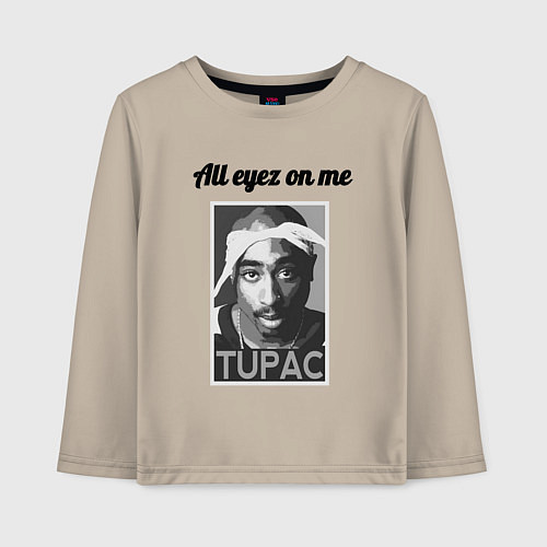 Детский лонгслив 2pac Art All eayz on me / Миндальный – фото 1