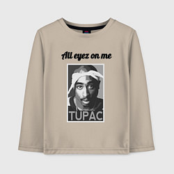 Лонгслив хлопковый детский 2pac Art All eayz on me, цвет: миндальный