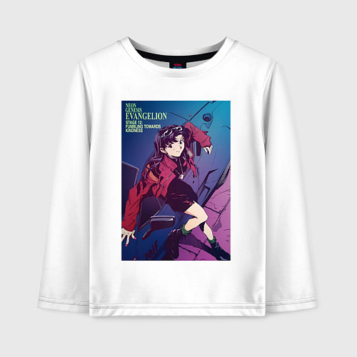 Детский лонгслив Евангелион Мисато Кацураги / Белый – фото 1