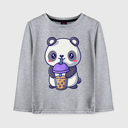 Лонгслив хлопковый детский Panda drink, цвет: меланж
