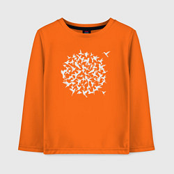 Лонгслив хлопковый детский Птички колибри, цвет: оранжевый