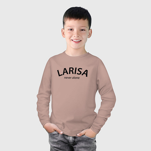 Детский лонгслив Larisa never alone - motto / Пыльно-розовый – фото 3