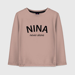 Детский лонгслив Nina never alone - motto