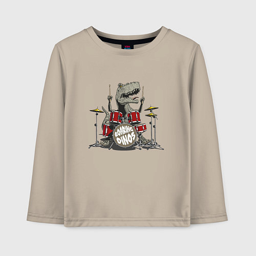 Детский лонгслив Ревущие динозавры / Миндальный – фото 1