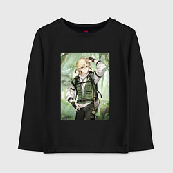 Лонгслив хлопковый детский Кавех Геншин, цвет: черный