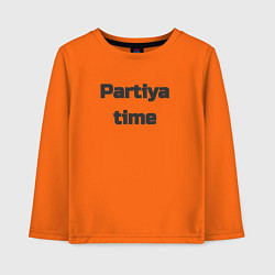 Лонгслив хлопковый детский Partiya time, цвет: оранжевый