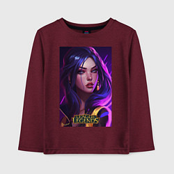 Лонгслив хлопковый детский League of Legends Kaisa Kda, цвет: меланж-бордовый