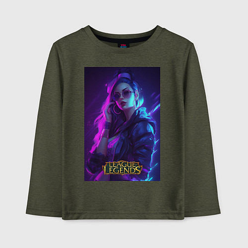 Детский лонгслив League of Legends Kaisa Kda / Меланж-хаки – фото 1
