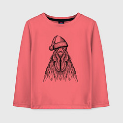 Детский лонгслив Петух новогодний