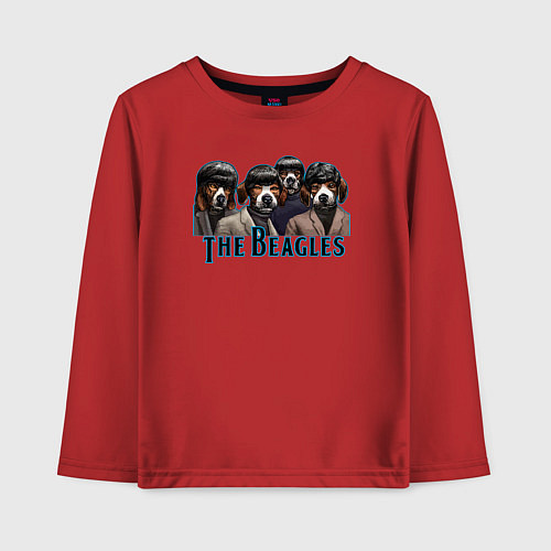 Детский лонгслив Beatles beagles / Красный – фото 1