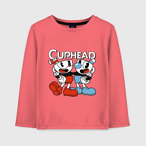 Детский лонгслив Cuphead and Mugman / Коралловый – фото 1