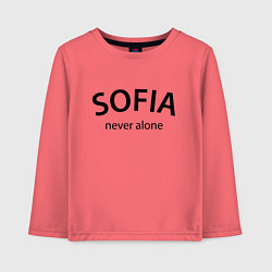 Лонгслив хлопковый детский Sofia never alone - motto, цвет: коралловый