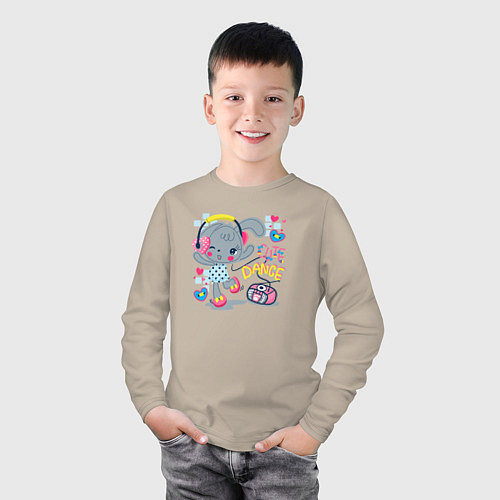 Детский лонгслив Cute dance / Миндальный – фото 3