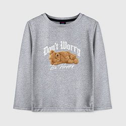Лонгслив хлопковый детский Dont worry be happy y2k, цвет: меланж
