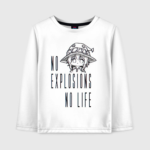 Детский лонгслив No explosions no life / Белый – фото 1