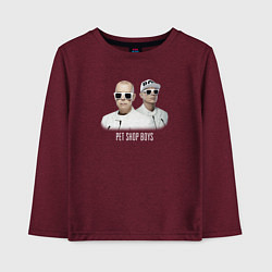Лонгслив хлопковый детский Pet Shop Boys - A Band, цвет: меланж-бордовый