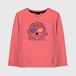 Лонгслив хлопковый детский USA dog, цвет: коралловый