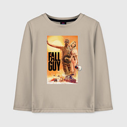 Лонгслив хлопковый детский Эмили Блант и Райан Гослинг каскадеры, цвет: миндальный