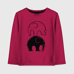 Лонгслив хлопковый детский Cute elephants, цвет: маджента