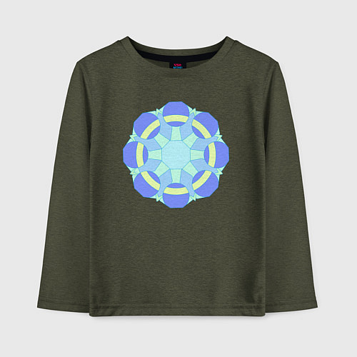 Детский лонгслив Орнамент графический / Меланж-хаки – фото 1