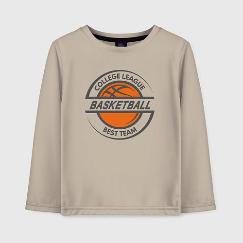 Детский лонгслив Basketball best team / Миндальный – фото 1