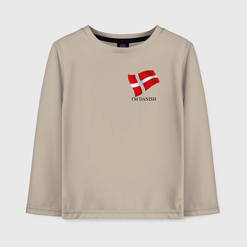 Детский лонгслив Im Danish - motto / Миндальный – фото 1