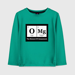 Лонгслив хлопковый детский О мой бог элемент удивления, цвет: зеленый