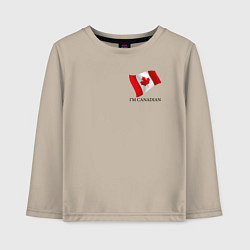 Детский лонгслив Im Canadian - motto