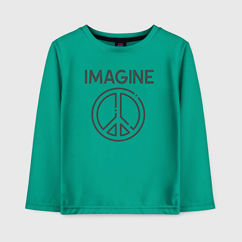 Детский лонгслив Peace imagine / Зеленый – фото 1