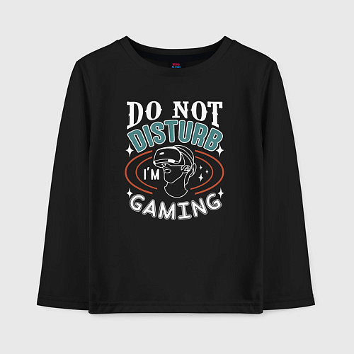 Детский лонгслив Do not disturb im gaming / Черный – фото 1