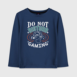 Лонгслив хлопковый детский Do not disturb im gaming, цвет: тёмно-синий