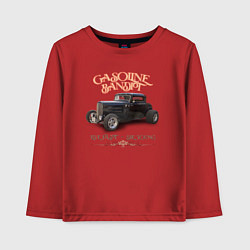 Детский лонгслив Хот род и надпись Gasoline bandit