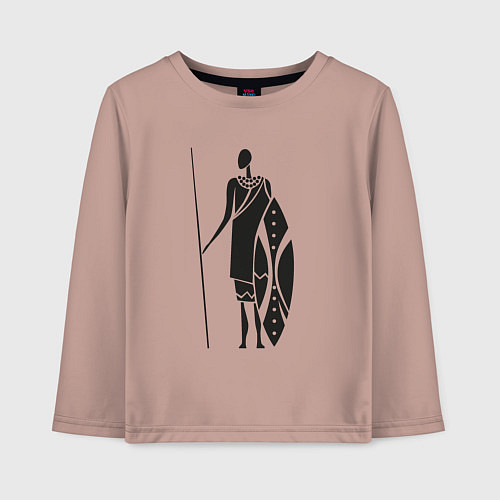 Детский лонгслив Африканец / Пыльно-розовый – фото 1