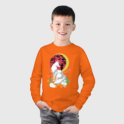 Лонгслив хлопковый детский Лунная Инари, цвет: оранжевый — фото 2