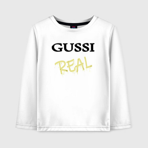 Детский лонгслив Гусси - настоящий / Белый – фото 1