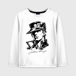 Лонгслив хлопковый детский Jotaro Kujo - anime ai art, цвет: белый