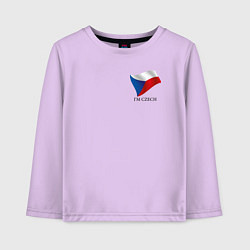 Лонгслив хлопковый детский Im Czech - motto, цвет: лаванда