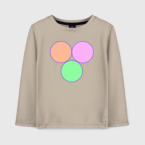 Детский лонгслив Три круга / Миндальный – фото 1