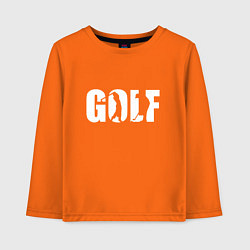 Лонгслив хлопковый детский Гольф арт, цвет: оранжевый