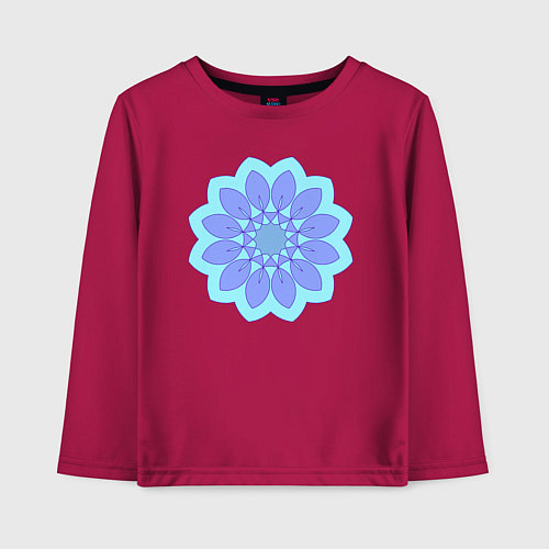 Детский лонгслив Сиреневая мандала цветок / Маджента – фото 1