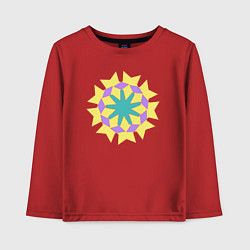 Лонгслив хлопковый детский Фигуры в круговом виде, цвет: красный