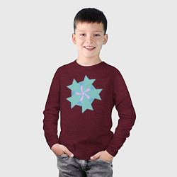 Лонгслив хлопковый детский Совмещенные звезды, цвет: меланж-бордовый — фото 2