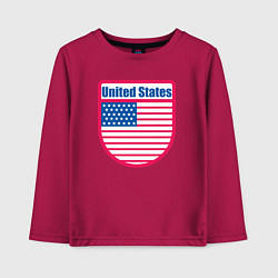 Лонгслив хлопковый детский United States, цвет: маджента