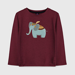 Лонгслив хлопковый детский Cute elephant, цвет: меланж-бордовый