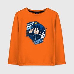 Лонгслив хлопковый детский Бездомный бог Ято доставка, цвет: оранжевый