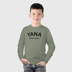 Лонгслив хлопковый детский Yana never alone - motto, цвет: авокадо — фото 2