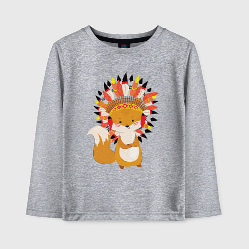 Детский лонгслив Fox indian / Меланж – фото 1