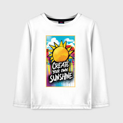 Лонгслив хлопковый детский Create your own sunshine, цвет: белый