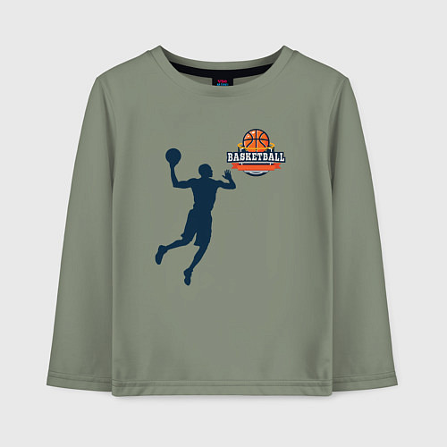 Детский лонгслив Игрок в баскетбол basketball / Авокадо – фото 1