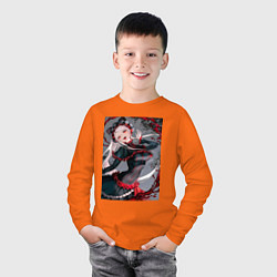 Лонгслив хлопковый детский Повелитель Шаллтир Бладфоллен, цвет: оранжевый — фото 2